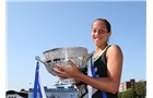 EASTBOURNE, ENGLAND - JUNE 21:  Madison Keys of USA celebrates with the trophy after beating Angelique Kerber of Germany during their Women's Finals match on day eight of the Aegon International at Devonshire Park on June 21, 2014 in Eastbourne, England. (Photo by Jan Kruger/Getty Images)